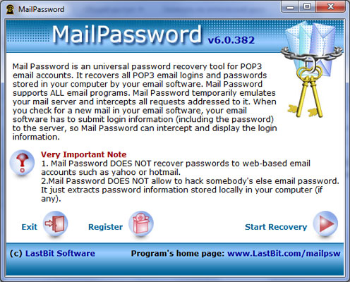 Screenshot for Mail Password 6.0.382